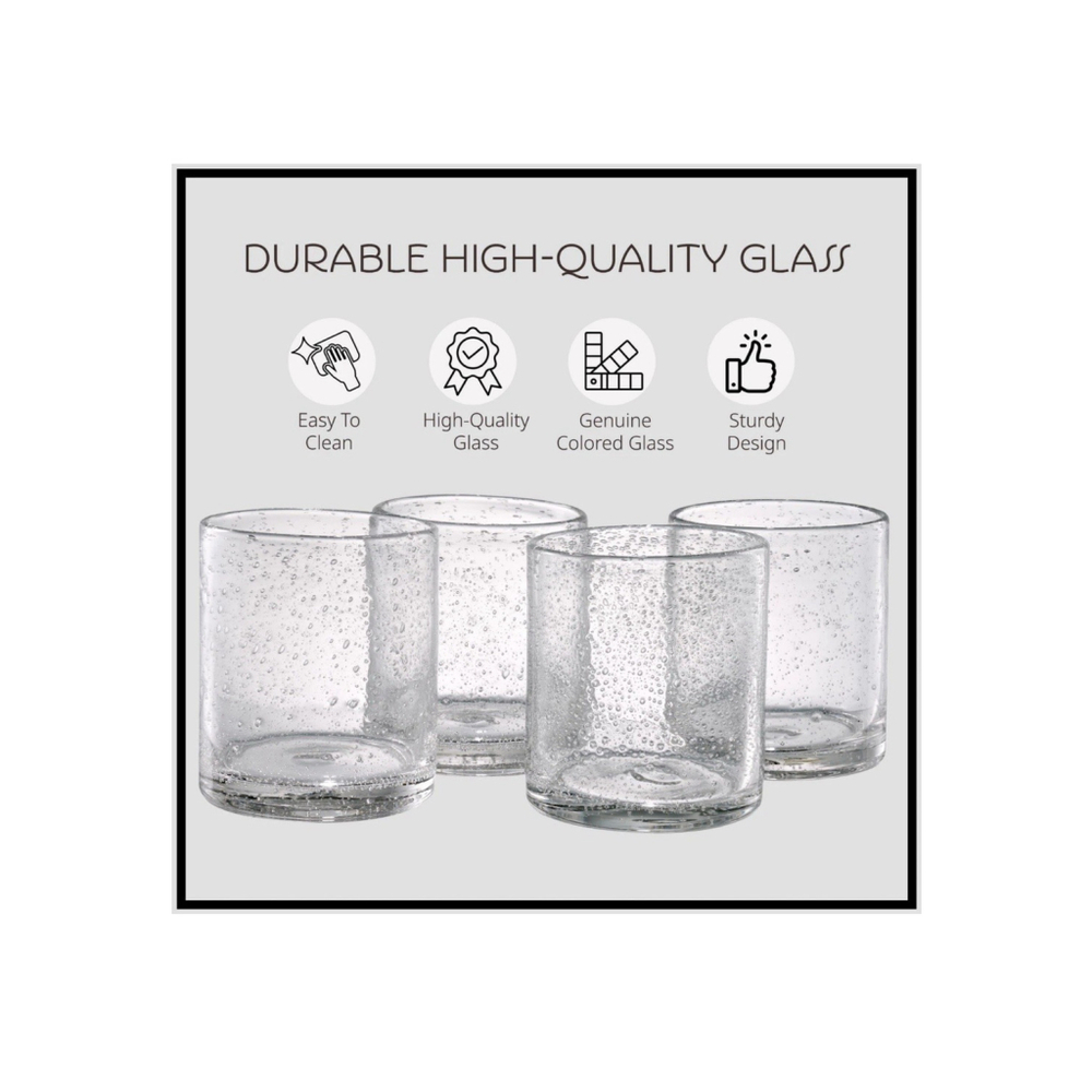 Artland Iris Seeded Clear DOF Glass, Set of 6